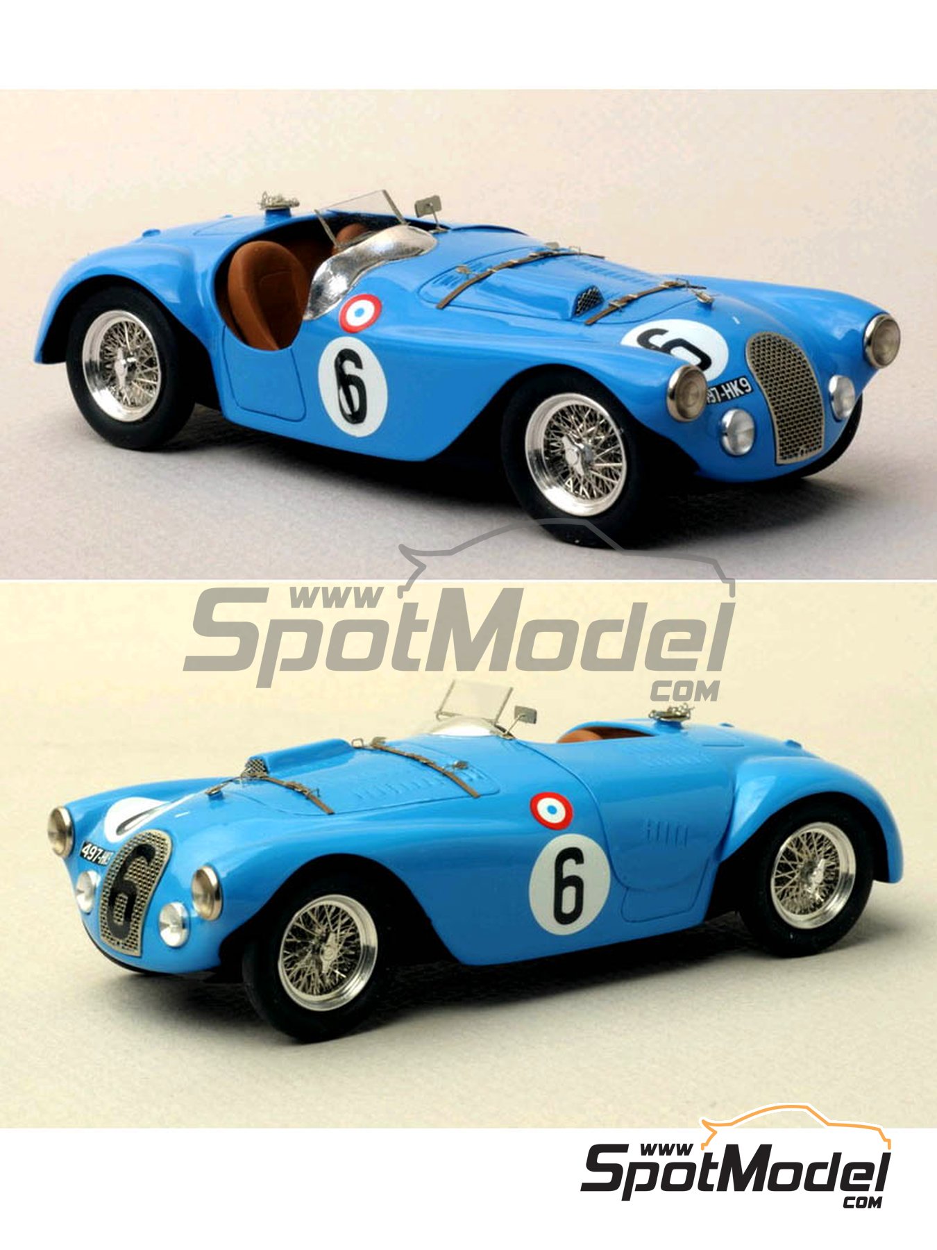 Talbot Lago Grand Sport Spyder - 24 Hours Le Mans 1952 and 1953. Car scale  model kit in 1/43 scale manufactured by Renaissance Models (ref. 43-74B, al